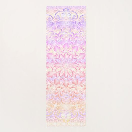 Mandala Bleek Roze en Oranje Yogamat (Achterkant)
