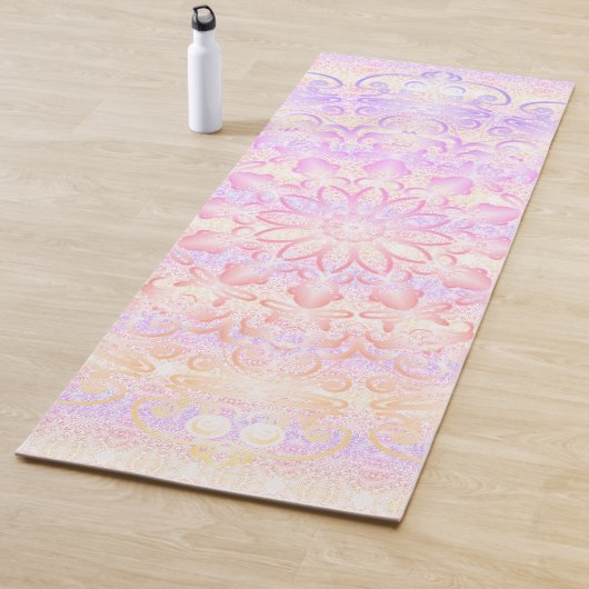 Mandala Bleek Roze en Oranje Yogamat (In situ)