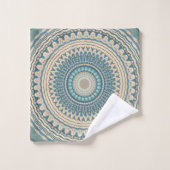 Mandala bleu clair Turquoise  (Gant de toilette)