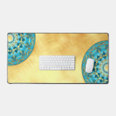 Mandala bleu or sur fond or doux (Clavier et souris)