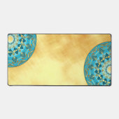 Mandala bleu or sur fond or doux (Recto)