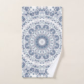 Mandala bleu poussiéreux  (Serviette à main)