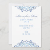 Mandala bleu sur invitation blanche (Devant)