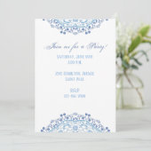 Mandala bleu sur invitation blanche (Debout devant)