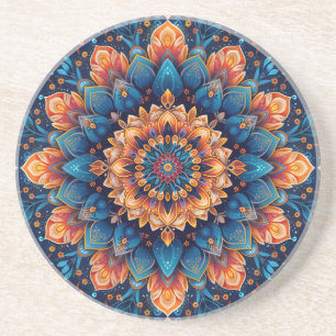 Mandala Bloem Digitale Kunst Stijl-23907. Zandsteen Onderzetter