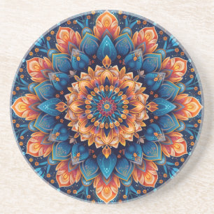 Mandala Bloem Digitale Kunst Stijl-23907. Zandsteen Onderzetter