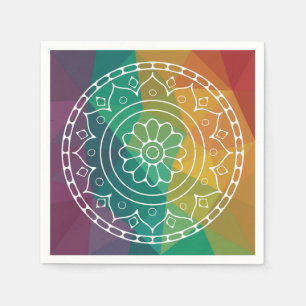 Mandala bloem india regenboog boho kleurrijk ontwe servet