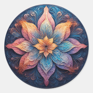 Mandala Bloem Levendig Spiritueel Bloem Boho Decor Ronde Sticker