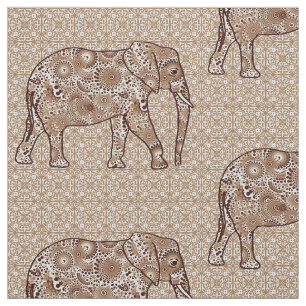 Mandala bloem olifant - bruin en taupe stof