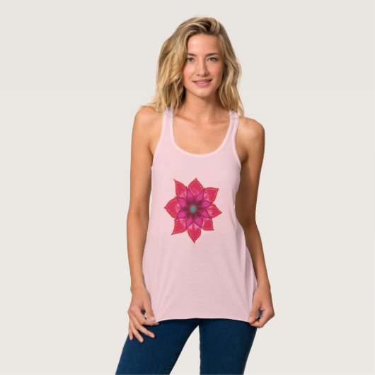 Mandala bloemenkunst Vrouwen Bella+Canvas Tanktop (Volledige Voorkant)