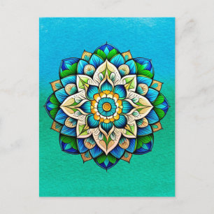 Mandala / bloemenontwerp briefkaart