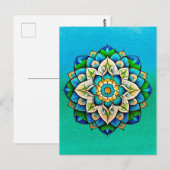 Mandala / bloemenontwerp briefkaart (Voorkant / Achterkant)