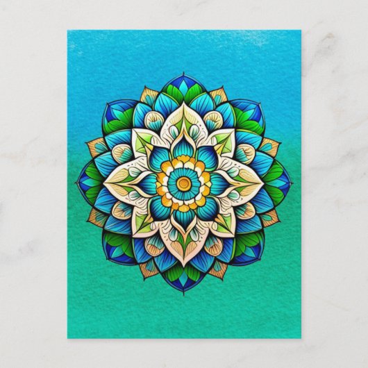 Mandala / bloemenontwerp briefkaart (Voorkant)