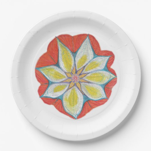 Mandala bloemenpapier Aangepast Bord 9 in (Voorkant)