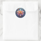 🌸 Mandala-bloemkunstcadeau voor Boho-decorliefheb Ronde Sticker (Tas)