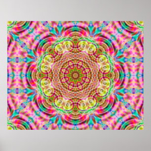 Mandala bloemontwerp poster