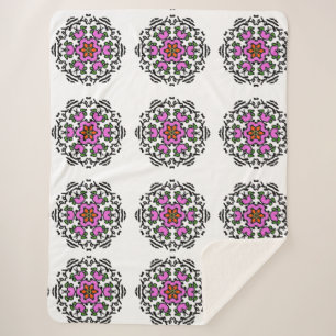 Mandala Bloempatroon Sherpa Deken