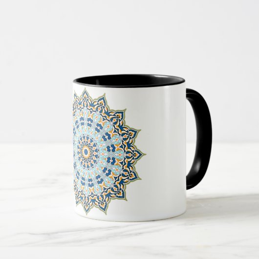 Mandala Blue et orange Mug (Devant droit)