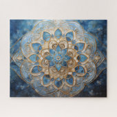 Mandala Blue Gold Legpuzzel (Horizontaal)