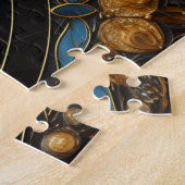 Mandala Blue Gold Legpuzzel (Zijkant)