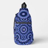 Mandala Blue Paarse Pattern Monogram Sling Bag (Voorkant)