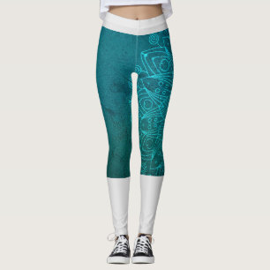 Mandala Blue Yoga Meditation Leggings