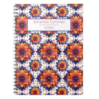Mandala- Blüten- Muster- boho Notitieboek