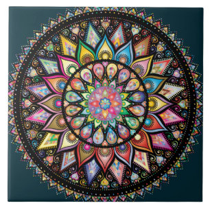 Mandala Bohemian talloze kleuren Tegeltje