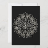 Mandala Boho Black Indian Wedding Rehearsal Dinner Kaart (Achterkant)