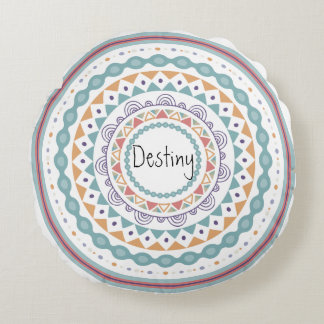 Mandala Boho Naam aanpassen Rond Kussen