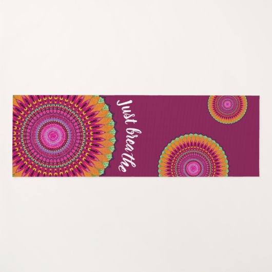 Mandala Bourgondië aangepaste Yoga Mat (Voorkant (horizontaal))