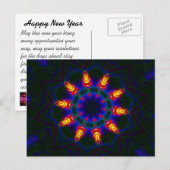 Mandala Briefkaart - Happy New Year bericht (Voorkant / Achterkant)