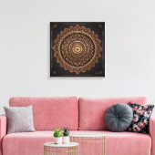 Mandala, Brown et beige, toile étirée (Insitu(Salon))