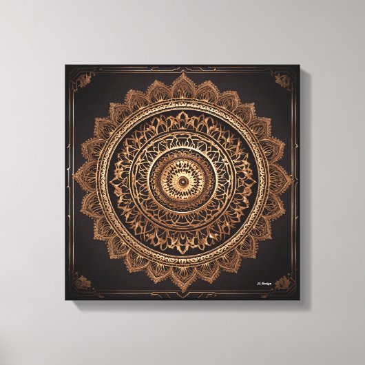 Mandala, Bruin en Beige, Uitgerekte Canvasdruk Canvas Afdruk (Voorkant)