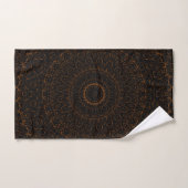 Mandala Brun Chocolat avec Symétrie Intrinsèque (Serviette à main)
