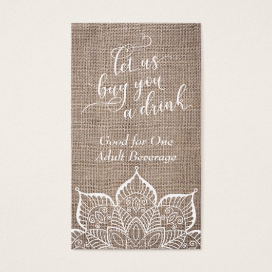 Mandala & Burlap avec un joli script, des billets  (Devant)
