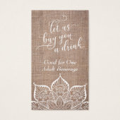 Mandala & Burlap met  Manuscript, de Tickets van d Visitekaartje (Voorkant)