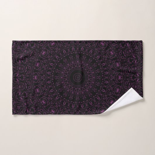 Mandala Byzantium violet avec symétrie complexe (Serviette à main)