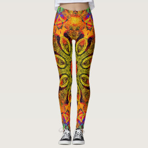 Mandala, caleidoscopisch ontwerp in goud leggings