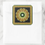 Mandala carré autocollant brillant doré (Sac)