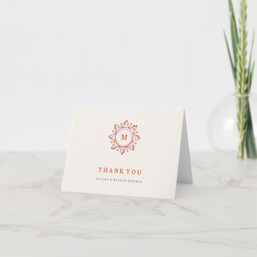 Mandala Carte de remerciements - Tangerine (Devant)