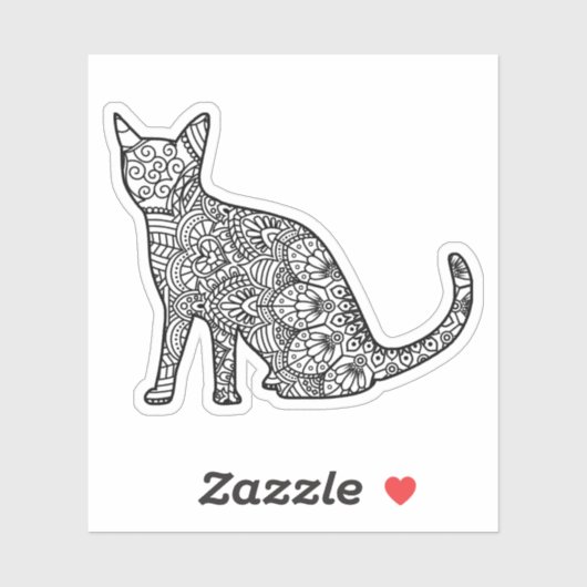 Mandala Cat Art Aussi Sitting Sticker (Feuille)