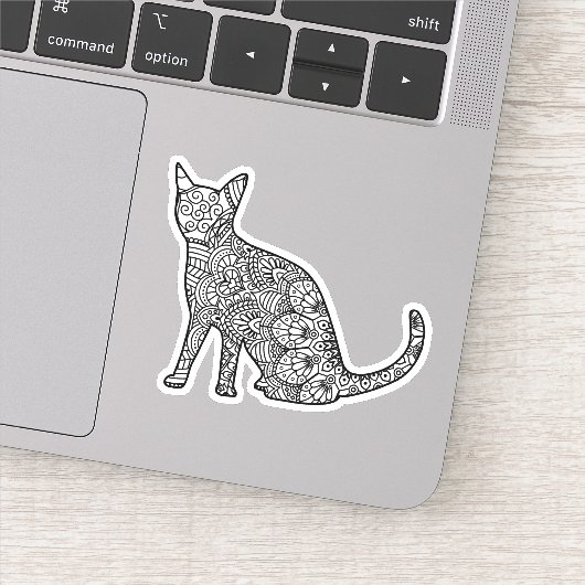 Mandala Cat Art ook Sticker (Detail)