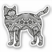 Mandala Cat Art Standing Sticker (Voorkant)