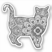 Mandala Cat Art Walking Sticker (Voorkant)