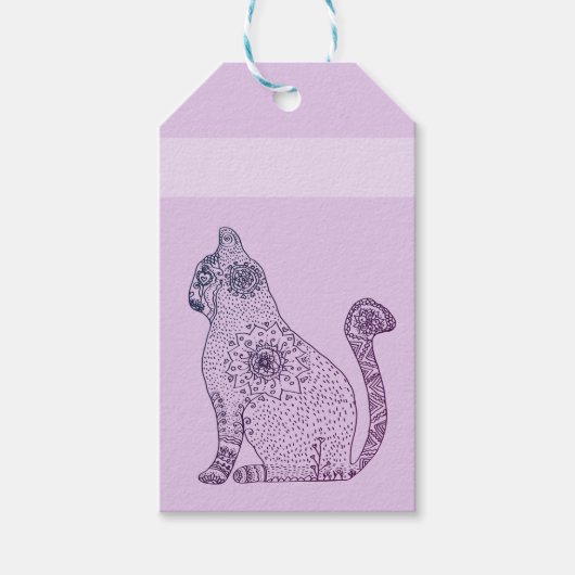Mandala Cat Gift Labels Cadeaulabel (Voorkant)