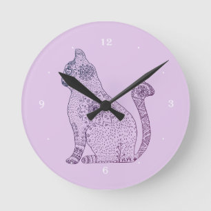 Mandala Cat Ronde (Medium) Wandklok Klok