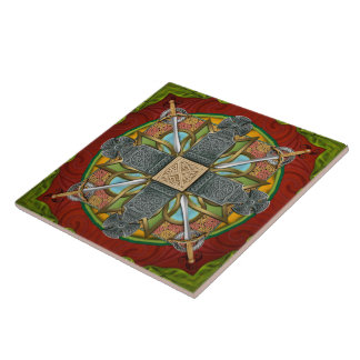 Mandala Celtic Cross Tile Tegeltje
