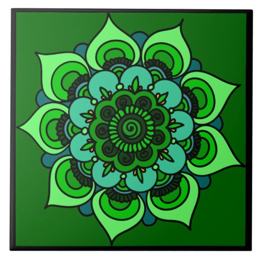 Mandala Ceramic Tile Tegeltje (Voorkant)