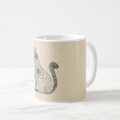 Mandala Chat Blanc 325 ml Mug Classique (Devant droit)
